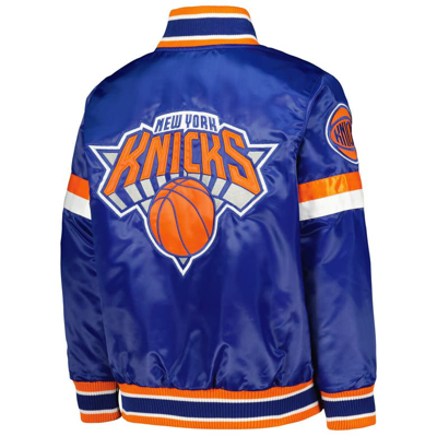Shop Starter Youth  Blue New York Knicks Home Game Varsity Satin Full-snap Jacket