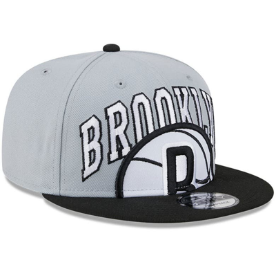 Shop New Era Gray/black Brooklyn Nets Tip-off Two-tone 9fifty Snapback Hat