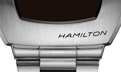 Shop Hamilton American Classic Psr Digital Bracelet Watch, 40.8mm X 34.7mm In Silver