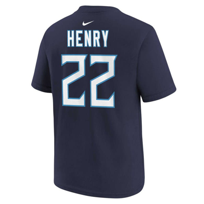 Shop Nike Youth  Derrick Henry Navy Tennessee Titans Player Name & Number T-shirt