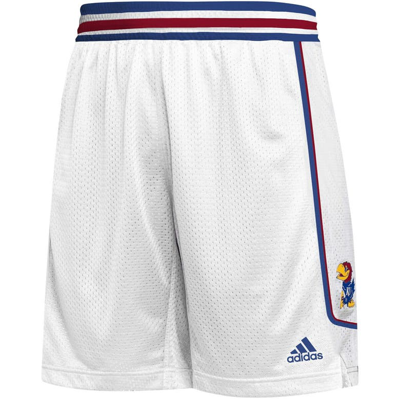 Shop Adidas Originals Adidas White Kansas Jayhawks Swingman Replica Basketball Shorts