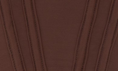 House Of Cb Ninetta Mesh Corset Top In Chocolate
