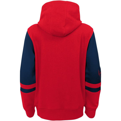 Shop Outerstuff Youth Red Washington Capitals Face Off Color Block Full-zip Hoodie