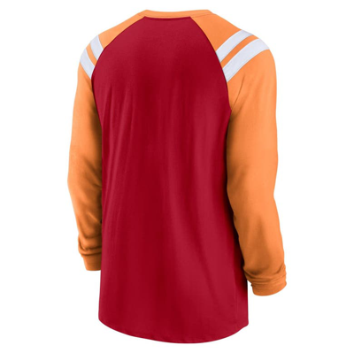 Shop Nike Red/orange Tampa Bay Buccaneers Classic Arc Raglan Tri-blend Long Sleeve T-shirt