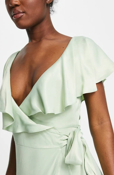 Shop Topshop Satin High-low Gown In Light Green