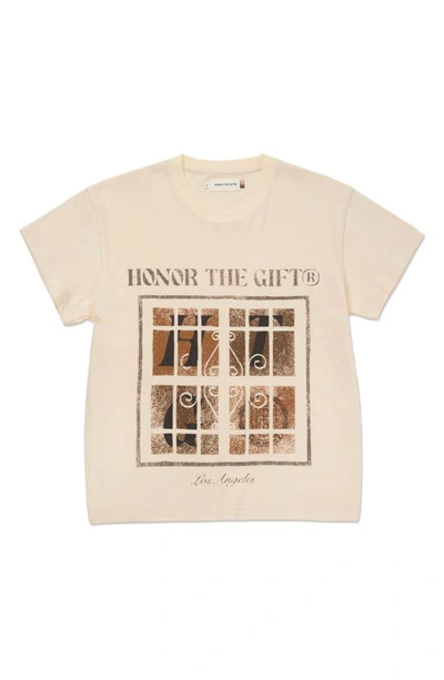 Shop Honor The Gift Logo Window Cotton Graphic T-shirt In Bone