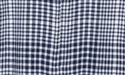 Shop Miles The Label Gingham Brushed Organic Cotton Flannel Romper In Navy