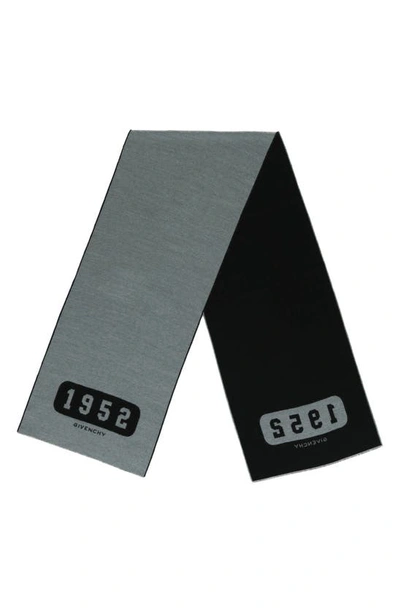 Givenchy College Reversible Muffler Scarf In Grey
