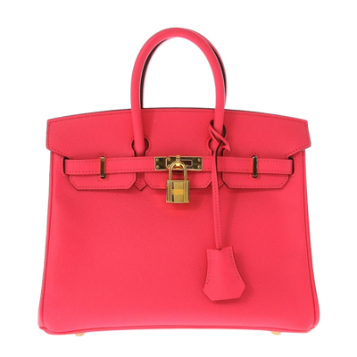 Shop Hermes Hermès Birkin 25 Pink Leather Handbag ()