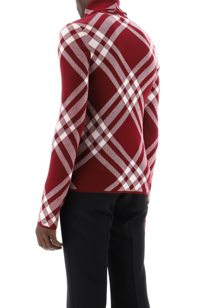 Shop Burberry Turtleneck Sweater With Check Motif