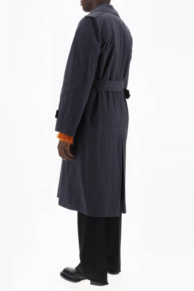Shop Maison Margiela Double Breasted Trench Coat In Cotton