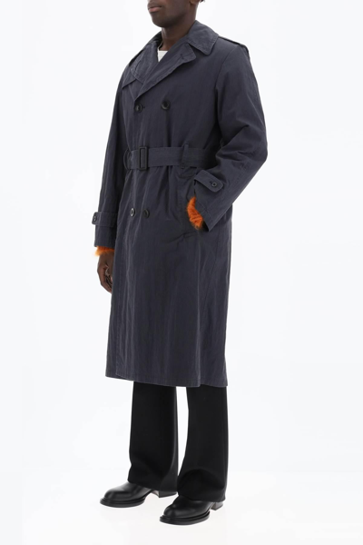 Shop Maison Margiela Double Breasted Trench Coat In Cotton