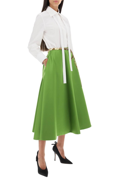 Shop Valentino Garavani Techno Duchesse A Line Skirt With Sequin Studded Bow