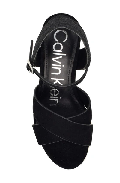 Shop Calvin Klein Elory Platform Wedge Sandal In Black