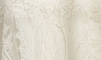Shop Tadashi Shoji Sequin Corded Lace Off The Shoulder Gown In Ivory