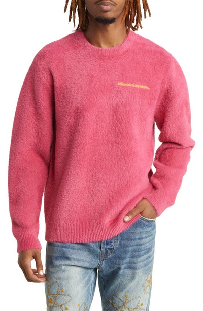 Shop Billionaire Boys Club Embroidered Fuzzy Sweater In Carmine