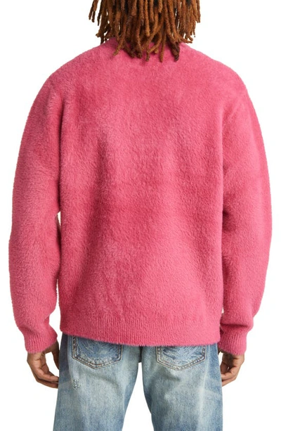 Shop Billionaire Boys Club Embroidered Fuzzy Sweater In Carmine