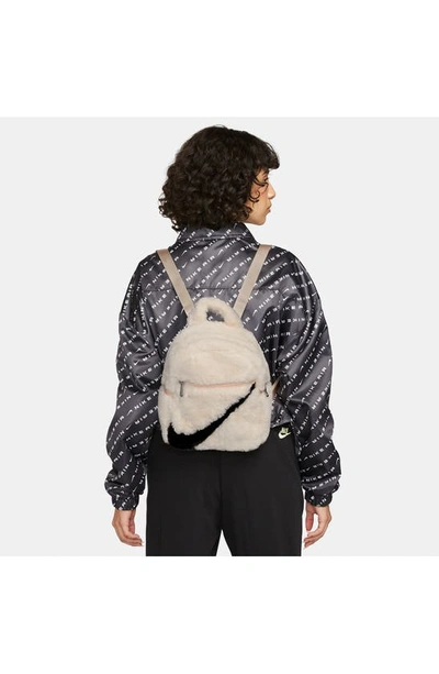 Shop Nike Sportswear Futura 365 Faux Fur Mini Backpack In Guava Ice/ Guava Ice/ Black