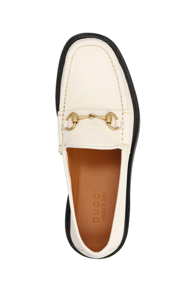 Shop Gucci Men 'horsebit' Loafers In White