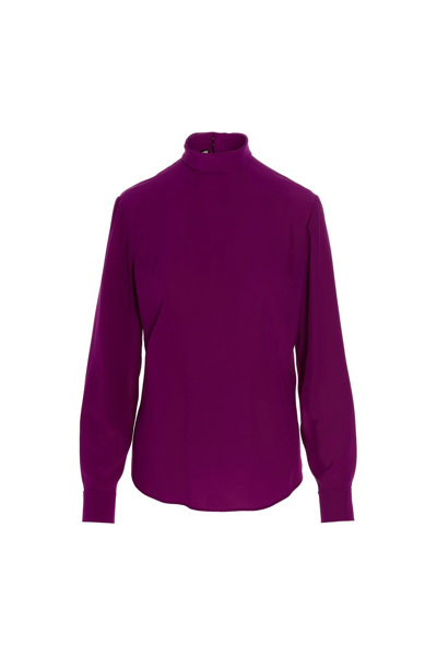 Shop Gucci Women Crêpe De Chine Shirt In Purple