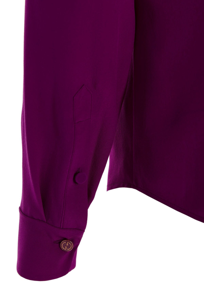 Shop Gucci Women Crêpe De Chine Shirt In Purple