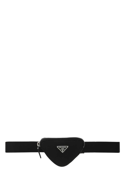 Shop Prada Triangle Belt Mini Bag In Black