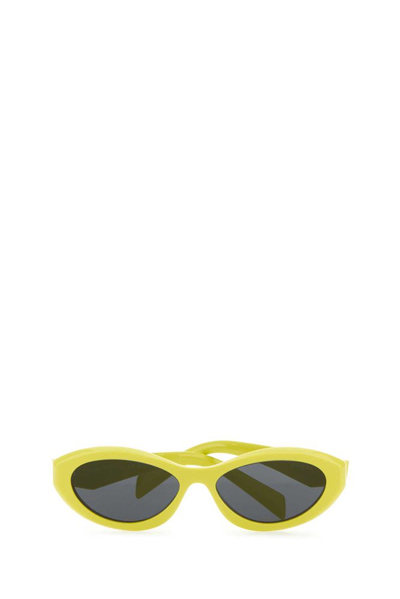 Shop Prada Eyewear Oval In Yellow