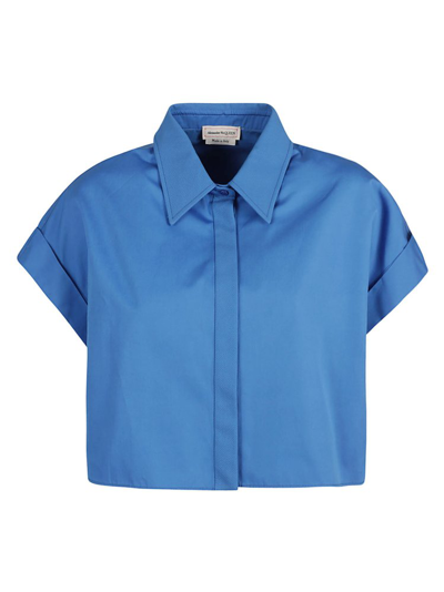 Shop Alexander Mcqueen Buttoned Short In Blue