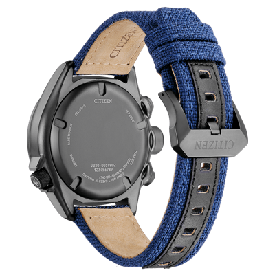 Pre-owned Citizen Promaster Land Bn4065-07l Eco-drive Altichron Titanium Solar Watch Blue
