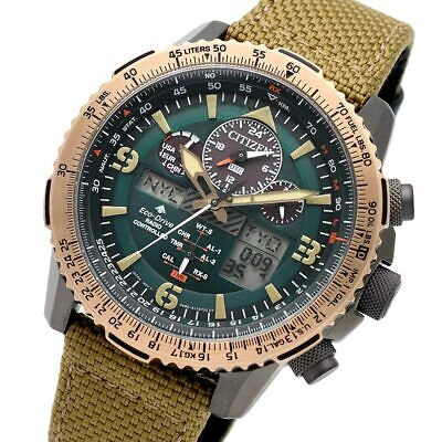 Pre-owned Citizen Promaster Jy8074-11x Eco-drive Sky Radio Solar Watch U680 Green Dial