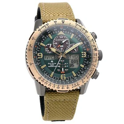 Pre-owned Citizen Promaster Jy8074-11x Eco-drive Sky Radio Solar Watch U680 Green Dial