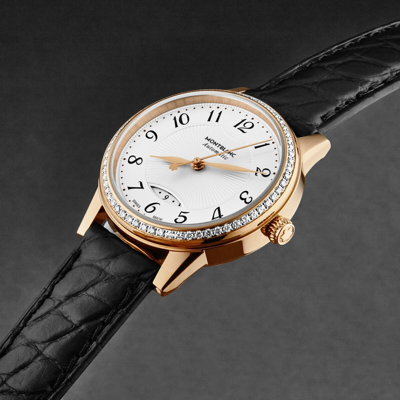 Pre-owned Montblanc Mont Blanc Women's 'boheme' Silver-white Dial Black Strap Automatic Watch 111059