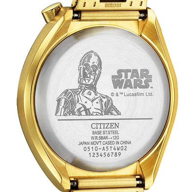 Pre-owned Citizen Star Wars C-3po Watch An3662-51w Chronograph Unisex Date Indicator