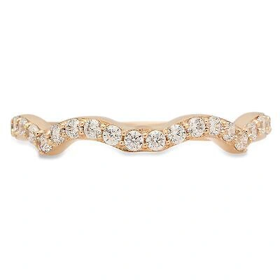 Pre-owned Pucci 0.30 Ct Round Curved Wedding Bridal Band 14k Yellow Gold Simulated Diamond