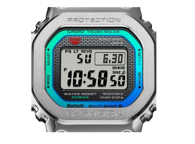 Pre-owned Casio G-shock Digital Charcoal Grey Stainless Steel Men's Watch Gmwb5000pc-1