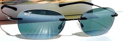 Pre-owned Maui Jim Mixed Plate 721-02 Black Grey Polarized Sunglasses Men Women Kids