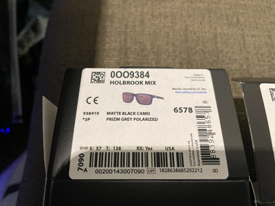Pre-owned Oakley Holbrook Mix Matte Black Camo Prizm Grey Polarized Sunglasses Oo9384-19