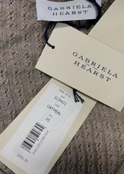Pre-owned Gabriela Hearst $990  Women's Gray Cashmere Homer V-neck Cardigan Sweater Size Xs