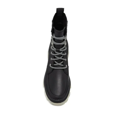 Pre-owned Sorel Us Size 7.5 - 10 Women's Brex Leather Lace-up Boots Waterproof, Black