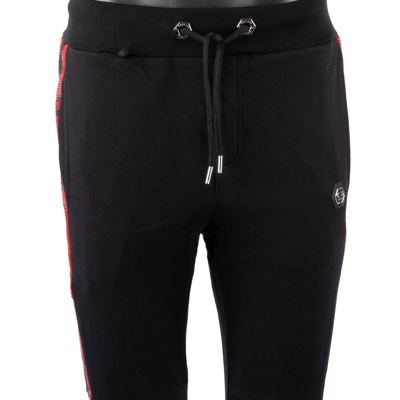 Pre-owned Philipp Plein X Playboy Jogging Trousers Pants Crystals Stripes Black Red 08466