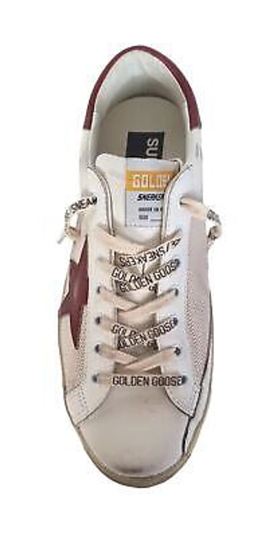 Pre-owned Golden Goose Vintage Superstar Men's Sneakers Shoes 82390 Cream, Red In White