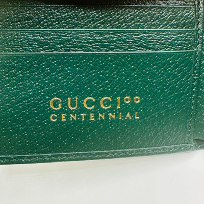 Pre-owned Gucci 100 Centennial Men's Beige Canvas Bifold Wallet 676238 9665