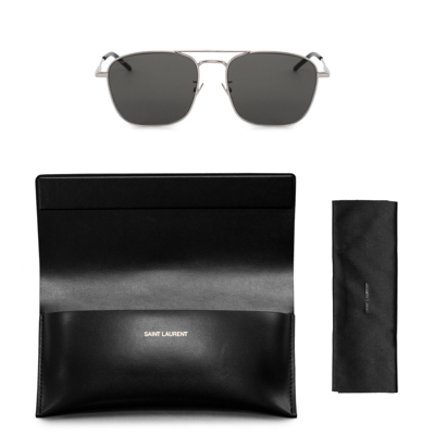 Pre-owned Saint Laurent Square Sunglasses Sl 309 001 In Gray