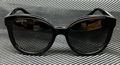 Pre-owned Gucci Gg1315s 002 Black Grey Polarized Women's 54 Mm Large Sunglasses In Gray