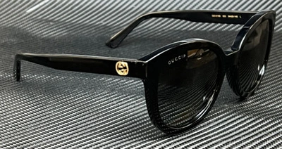 Pre-owned Gucci Gg1315s 002 Black Grey Polarized Women's 54 Mm Large Sunglasses In Gray