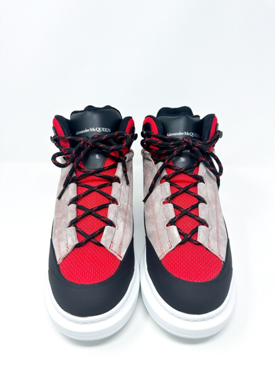 Pre-owned Alexander Mcqueen Men's Hybrid Larry High Top Sneaker Black/red 7 Us / 40 Eu