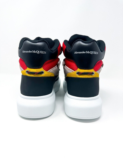 Pre-owned Alexander Mcqueen Men's Hybrid Larry High Top Sneaker Black/red 7 Us / 40 Eu