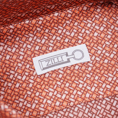 Pre-owned Zilli Orange Geometric Print Extrafine Silk Dress Shirt 18 (eu 46)
