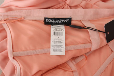 Pre-owned Dolce & Gabbana Dress Pink Silk Stretch Strapless Sheath It42/us8/m Rrp 2780usd