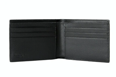 Pre-owned Ferragamo Salvatore  Men's Black Pebbled Leather Bifold Wallet